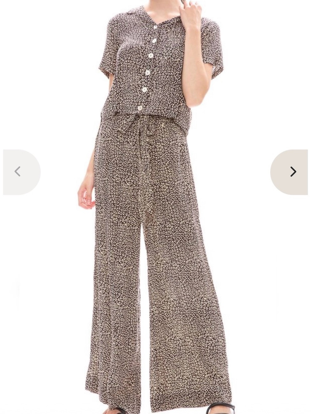Anthropologie Beachgold Tina Button Down Shirt Slate Leopard XS $114